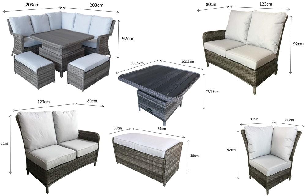 MIA Corner Dining with Lift Table - Modern Rattan