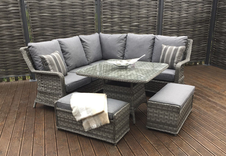 MIA Corner Dining with Lift Table - Modern Rattan