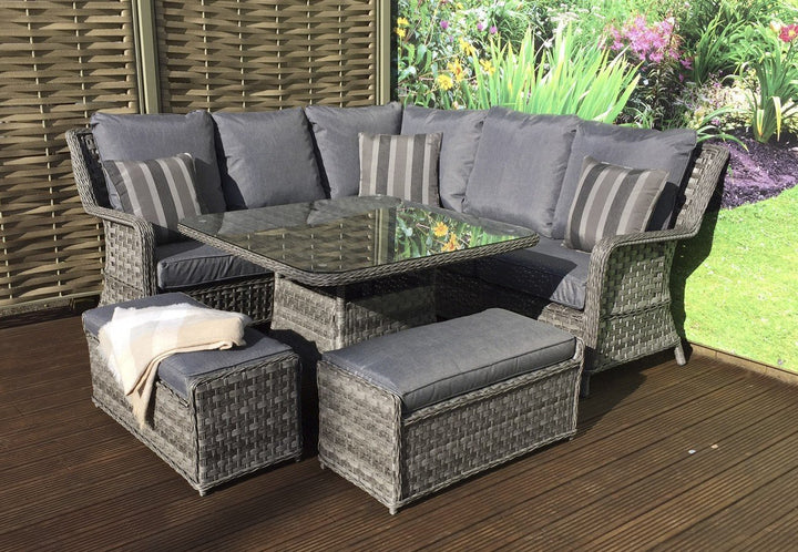 MIA Corner Dining with Lift Table - Modern Rattan