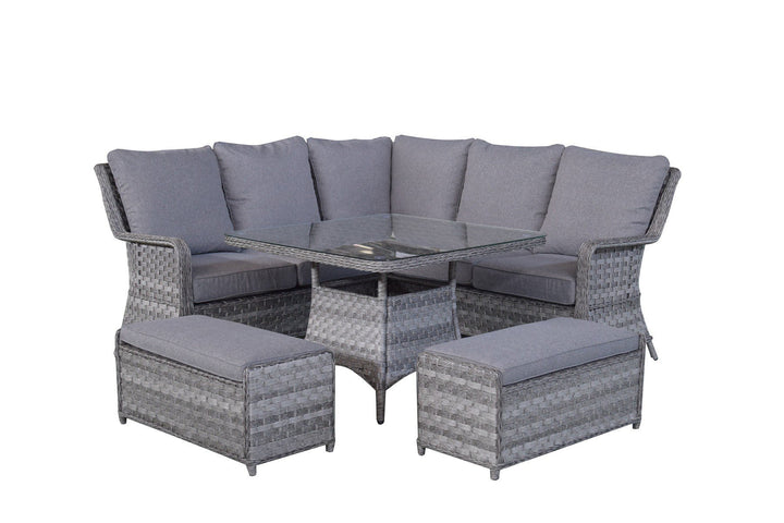 MIA Corner Dining with Lift Table - Modern Rattan