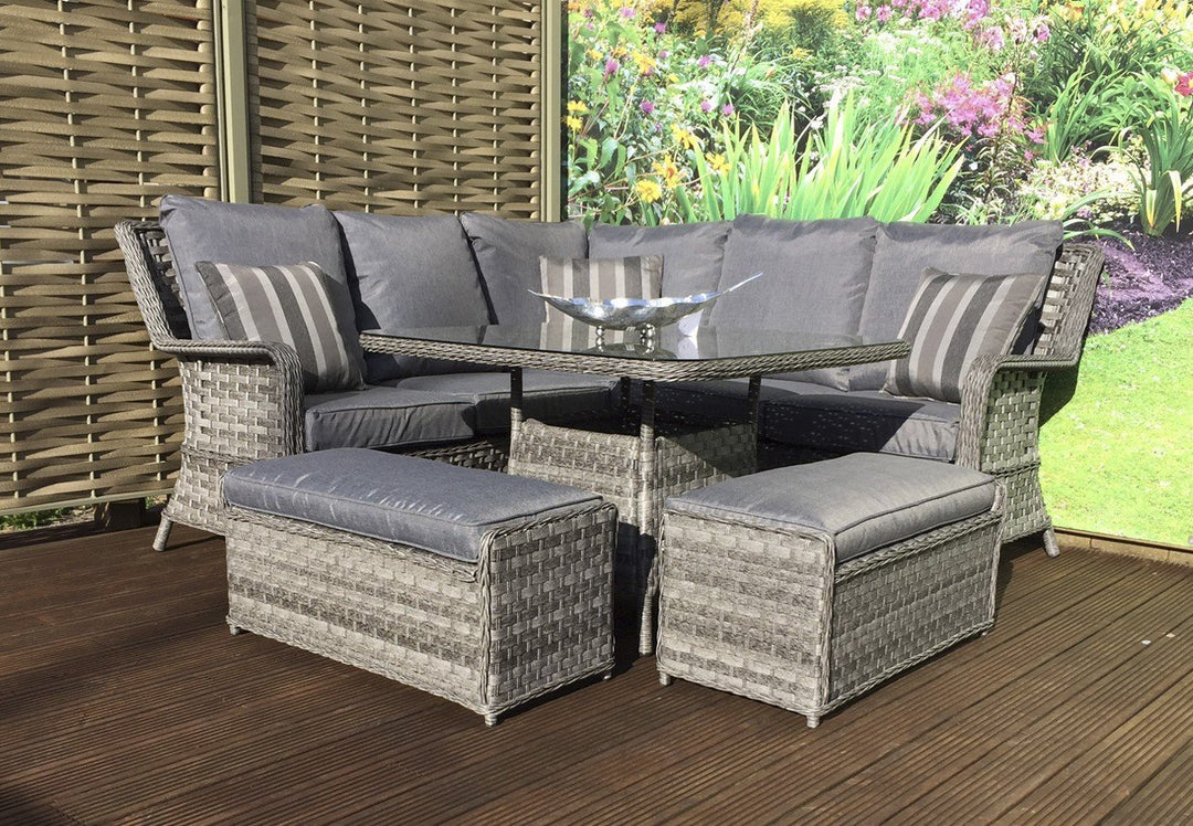 MIA Corner Dining with Lift Table - Modern Rattan