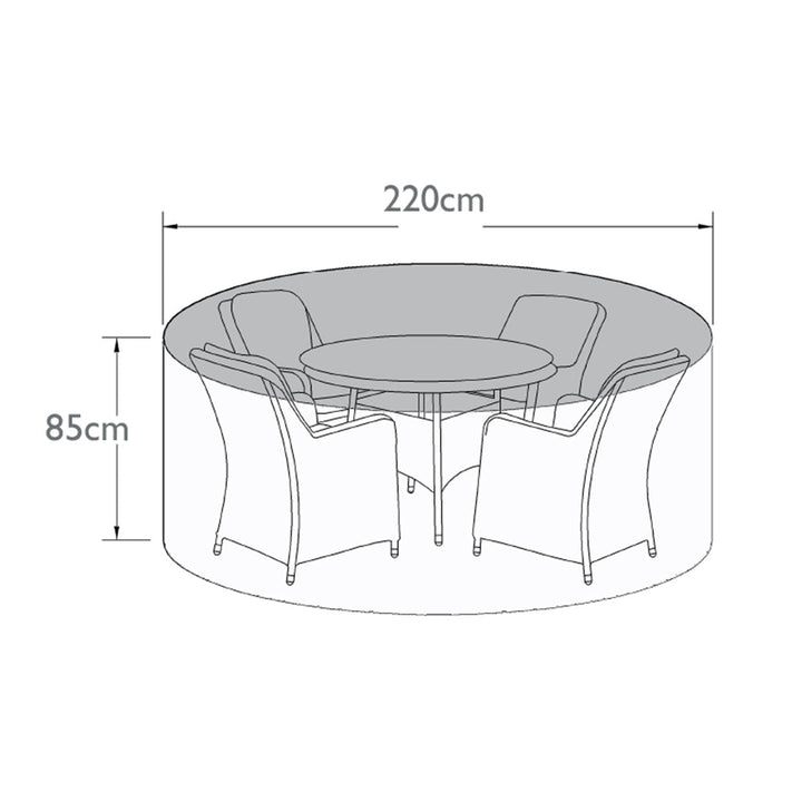Outdoor Cover for 4 Seat Round Dining Set - Modern Rattan