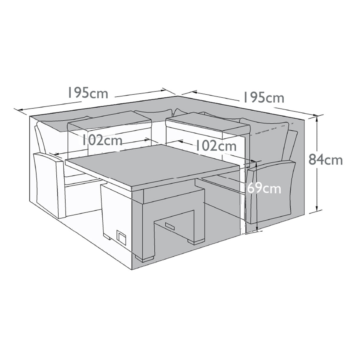 Maze Outdoor Cover for Richmond Corner Set Modern Rattan Ltd