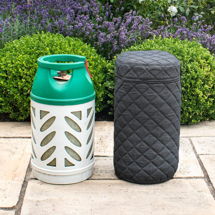 Outdoor Fabric Quilted Gas Bottle Covers - Modern Rattan