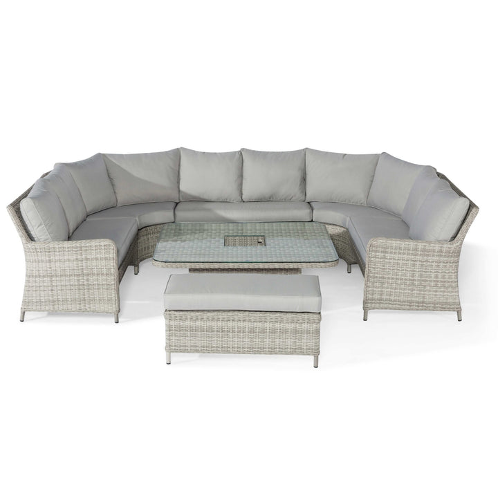 Oxford Royal U-Shaped Sofa Set with Rising Table - Modern Rattan