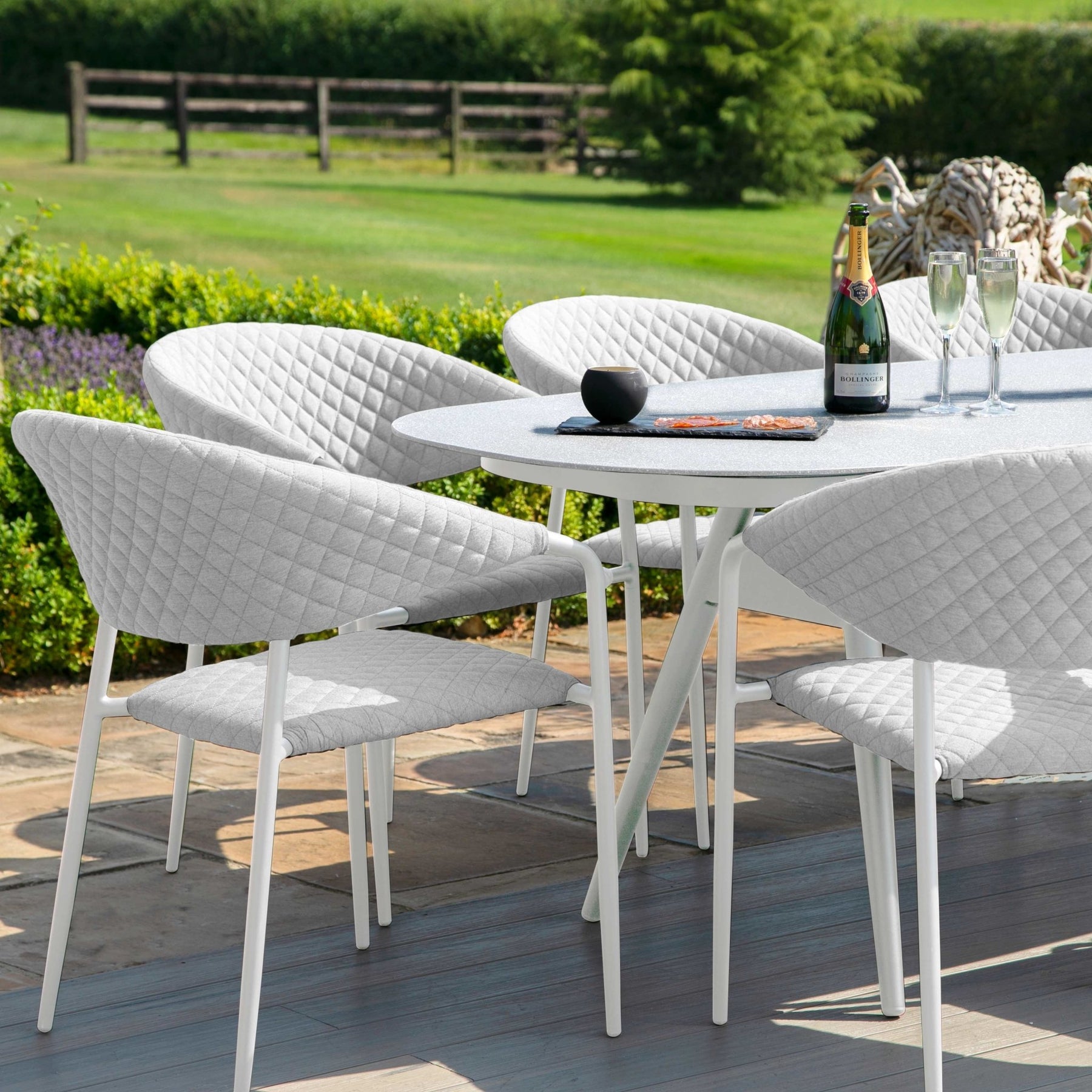 Maze Pebble 8 Seat Oval Dining Set Modern Rattan Ltd
