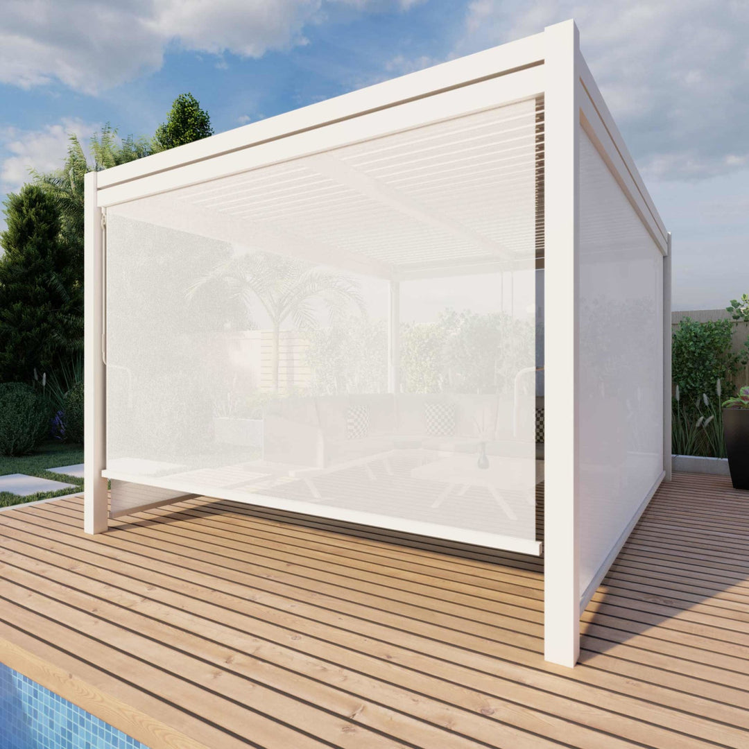 Pergola Aluminium Square 30x30 with 4 Drop Sides - Modern Rattan
