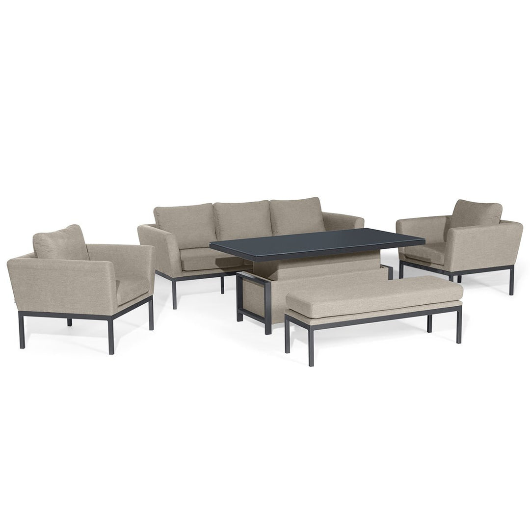 Pulse 3 Seat Sofa Dining Set with Rising Table - Modern Rattan