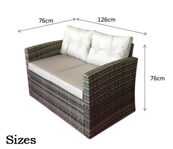 Rattan Brown Holly 3 seater + 2 seater + chair + Table + storage box | Holl0285 - Modern Rattan