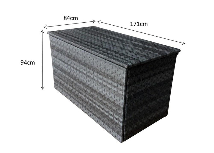 Rattan Cushion Storage Box In Grey - Modern Rattan