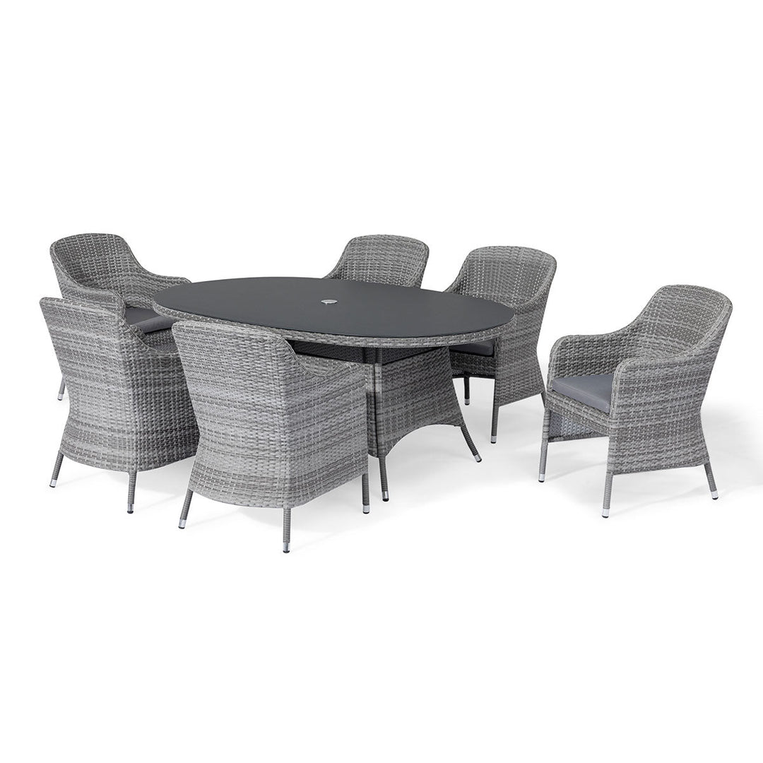 Santorini 6 Seat Oval Dining Set - Modern Rattan