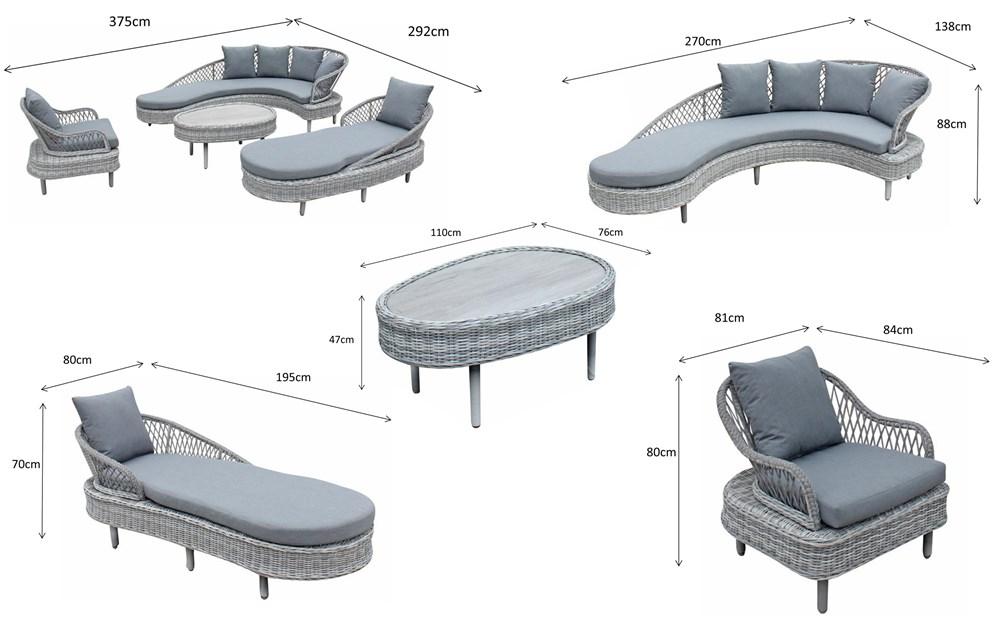 Serenity Rattan Grey Luxury Curve Sofa + Chair Collection - SERE0277 - Modern Rattan