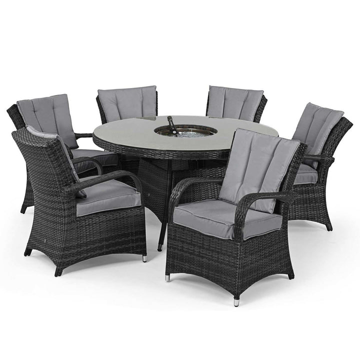 Texas 6 Seat Round Ice Bucket Dining Set with Lazy Susan - Modern Rattan