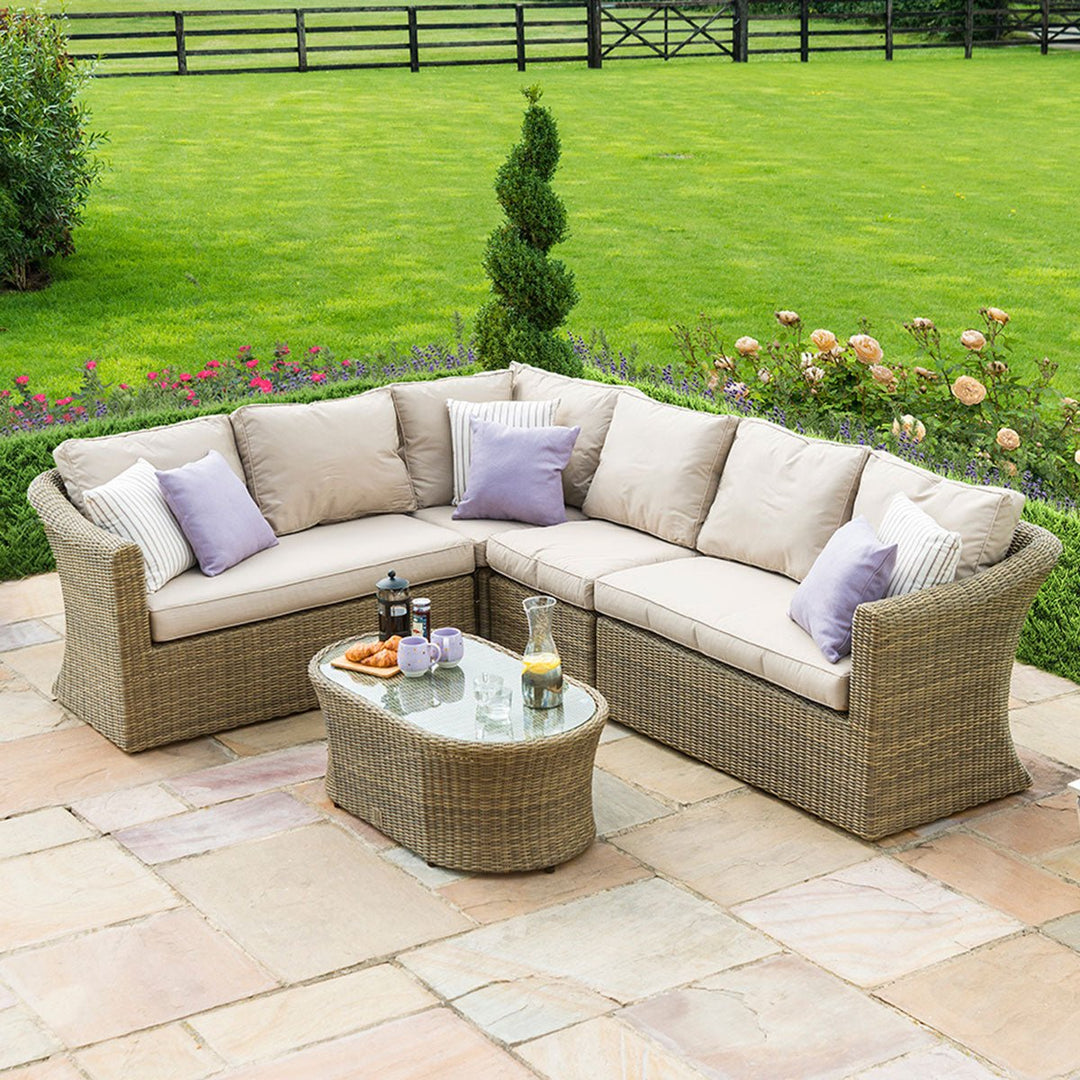 Winchester Large Corner Group with Chair - Modern Rattan