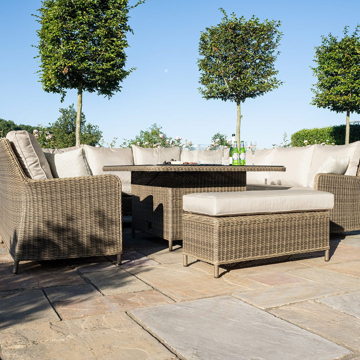 Winchester Royal U-Shaped Sofa Set with Fire Pit - Modern Rattan