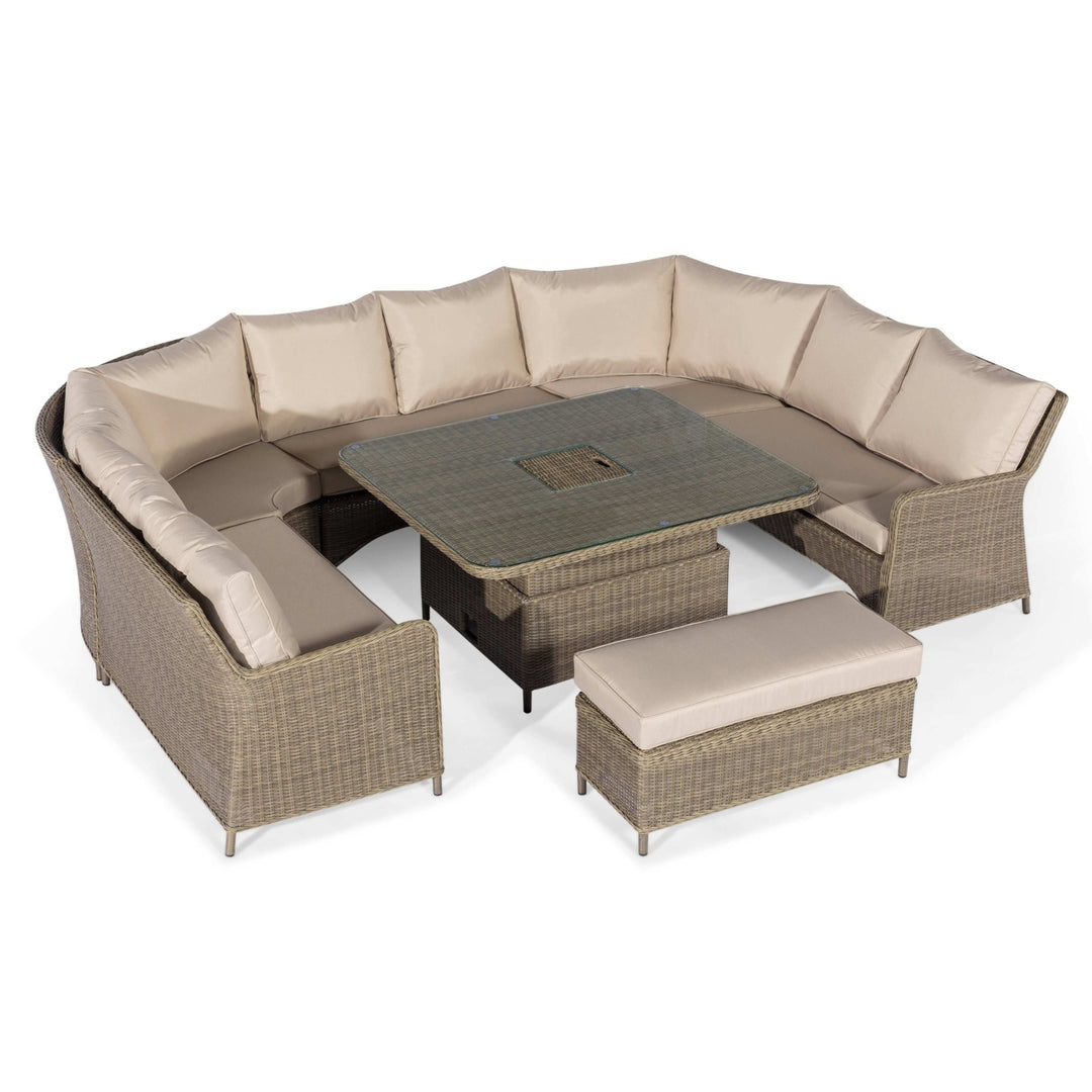 Winchester Royal U-Shaped Sofa Set with Rising Table - Modern Rattan