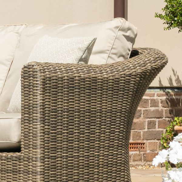 Winchester Small Corner Sofa Set with Fire Pit - Modern Rattan