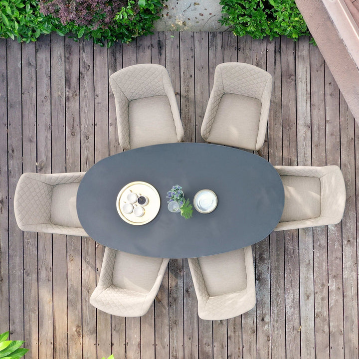 Zest 6 Seat Oval Dining Set - Modern Rattan