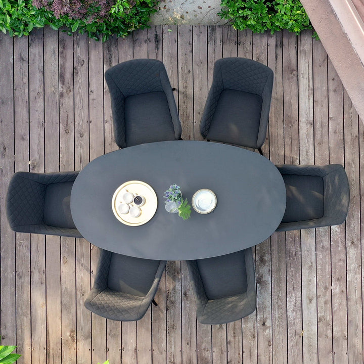 Zest 6 Seat Oval Dining Set - Modern Rattan