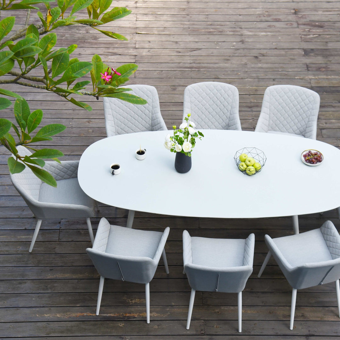 Zest 8 Seat Oval Dining Set - Modern Rattan