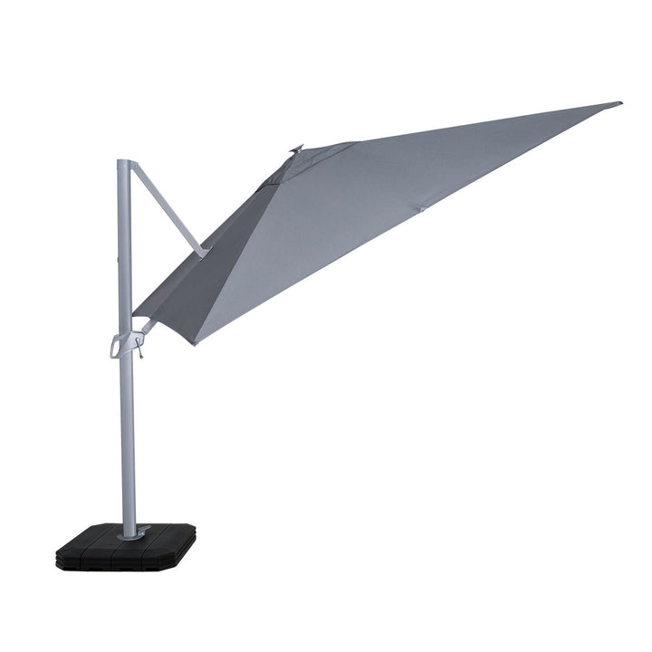 Zeus Cantilever Parasol 3m Square - With LED Lights & Cover - Modern Rattan